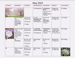 Arbourside May calendar