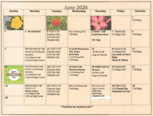 Arbourside June Calendar